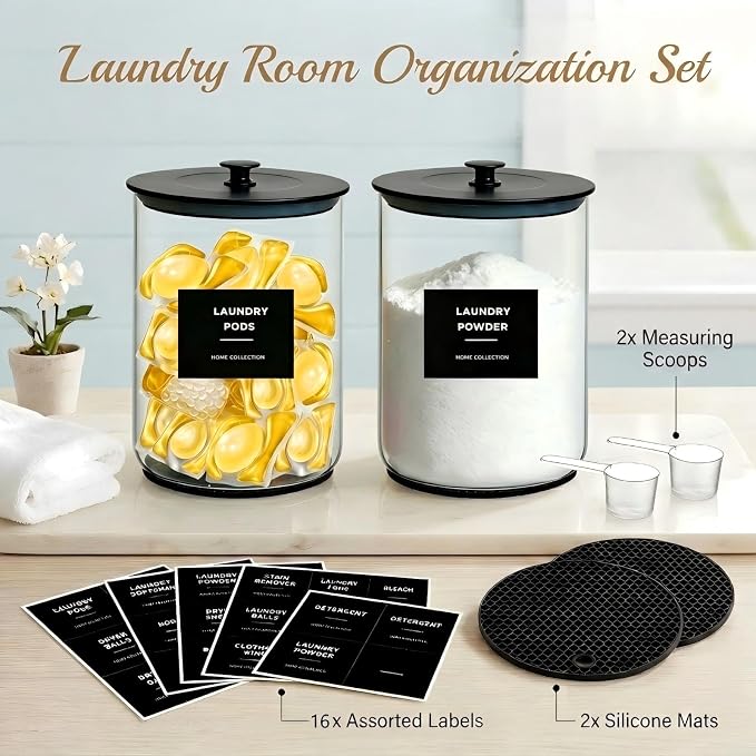 1 Gallon Glass Laundry Detergent Dispenser-Laundry Room Organization-Black - Image 4