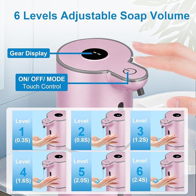 OHIFAST Automatic Liquid Soap Dispenser Touchless, USB Rechargeable Smart Hand - Image 3