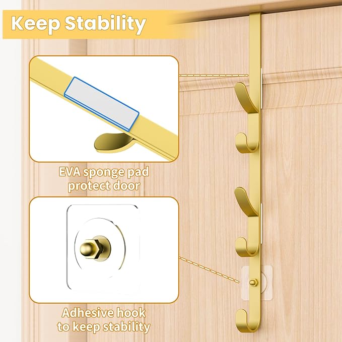 Kaiferty Over The Door Hooks, Metal Door Hooks - Image 5