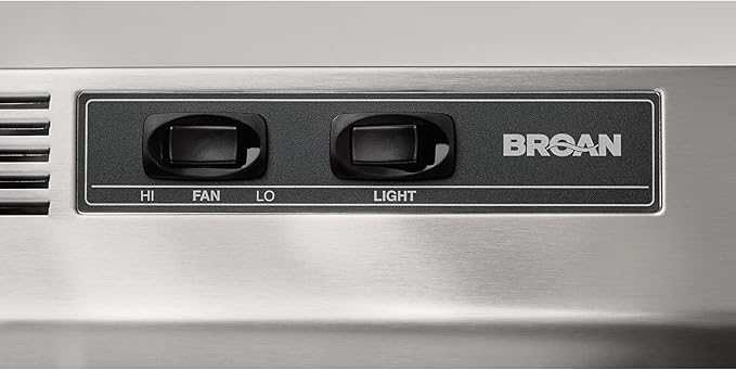 Broan-NuTone 413004 Non-Ducted Ductless Range Hood with Lights Exhaust Fan for Under Cabinet, 30-Inch, Stainless Steel