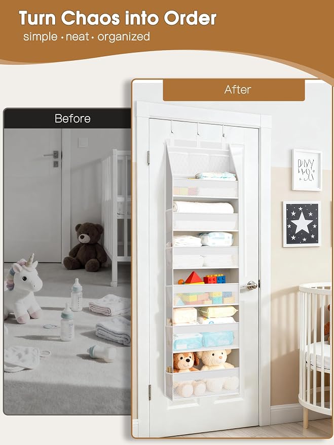 Over the Door Organizer, Heavy-Duty 6-Shelf Hanging Storage - Image 2