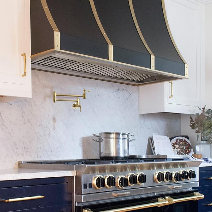 Range hood, 48 Inch Range Hood Insert with 1200 CFM Powerful Suction, Ultra Quiet Ducted Stainless Steel Kitchen Stove Vent Hood with Dimmable LED Lights, Timer, 4-Speed Touch Control
