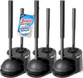 FORASTO 3Pack 2 in 1 Toilet Brush and Plunger Set, Extended Handle Plunger by FORASTO