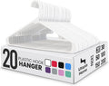 Utopia Home Plastic Hangers 20 Pack – Built-in Strap Hooks White | Space saving by UTOPIAHOME