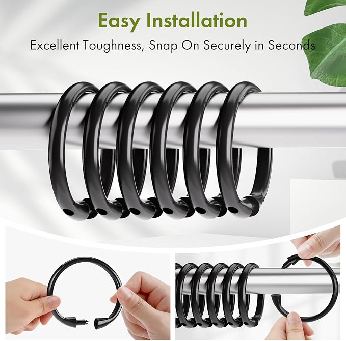 Amazer Shower Curtain Hooks Rings, O Shape Shower Curtain Rings - Image 6