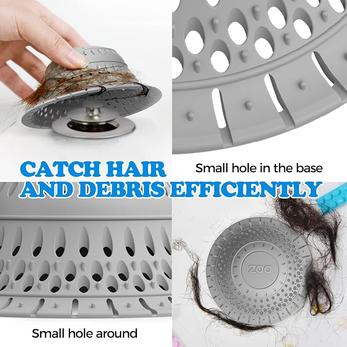 Bathtub Drain Strainer Silicone Bathroom Stopper Fixture Accessories | 5 pcs - Image 3