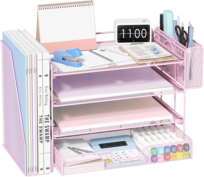 Desk Organizers and Accessories, 4-Tier Desktop File Organizer by OPNICE