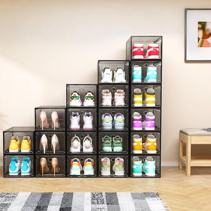 ARSTPEOE 12-Pack Shoe Storage Boxes Clear Magnetic Stackable - Image 5