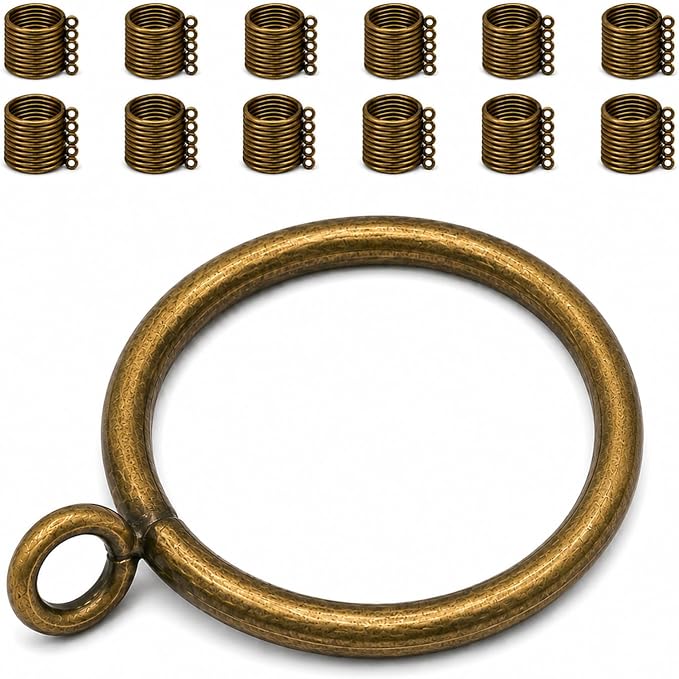 60 Pack Bronze Curtain Rings by Aageme