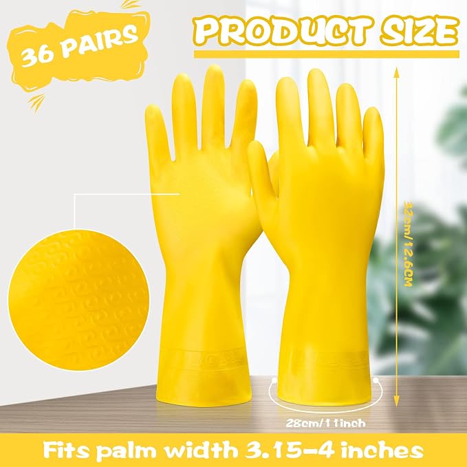 Rubber Reusable Gloves Long Household Dishwashing Gloves Kitchen Cleaning - Image 2