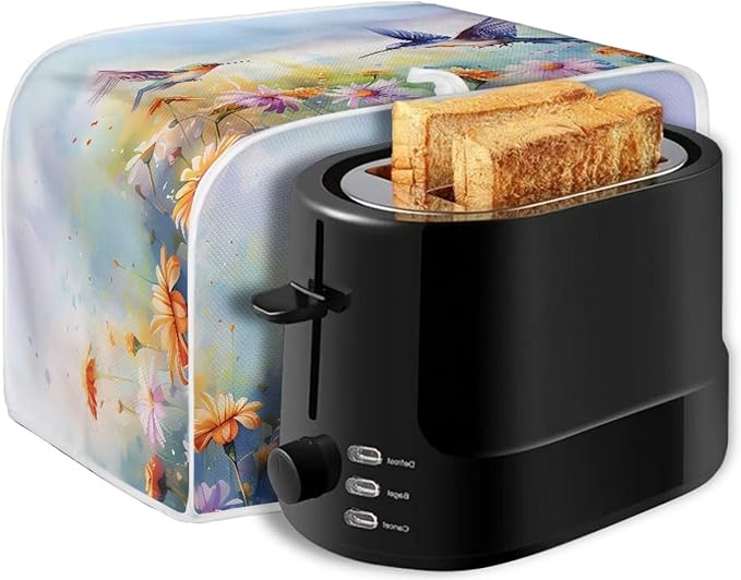 Hummingbird Daisy Print 2 Slice Toaster Cover for Home Waterproof Dustproof Fingerprint Protectors for Kitchen Small Appliance