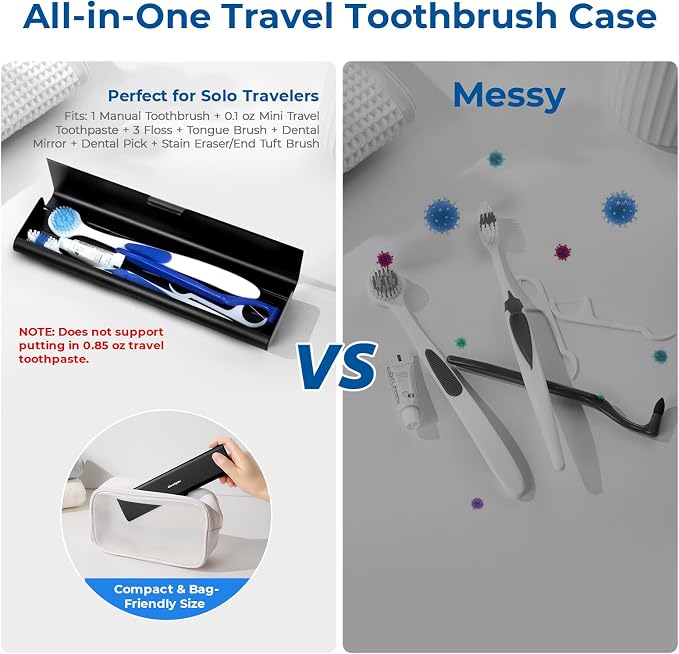 Wider Aluminum Toothbrush Travel Case, Portable Travel Toothbrush Holder - Image 3