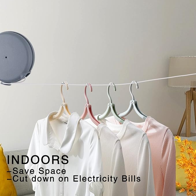 Retractable Clothesline Outdoor Heavy Duty Clothes Line Retracting Indoors - Image 3
