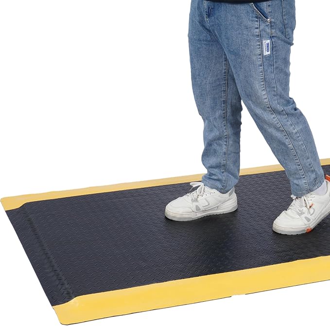 Anti Fatigue Mats Industrial 3' x 7' 15/16" Thick Ergonomic Standing Mat Commercial Kitchen Mat Heavy Duty Diamond Plate Cushioned Shop Floor Mats Helps Relieve Back and Leg Soreness