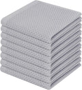 Homaxy 100% Cotton Waffle Weave Kitchen Dish Cloths 8-Pack, Light Gray | 12 x by Homaxy