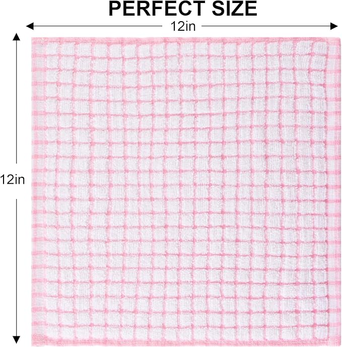 Kitinjoy Cotton 12 Pack Terry Kitchen Dish Cloths - Image 2