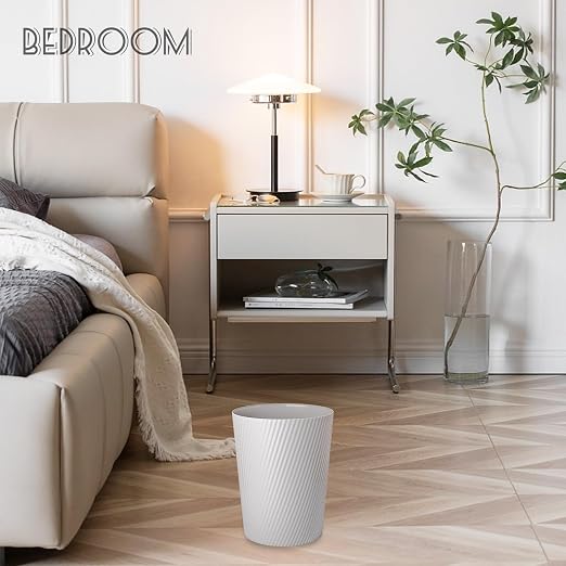 UUJOLY Small Bathroom Trash Can Wastebasket Garbage Can, 2 Pack | Open-Top - Image 2