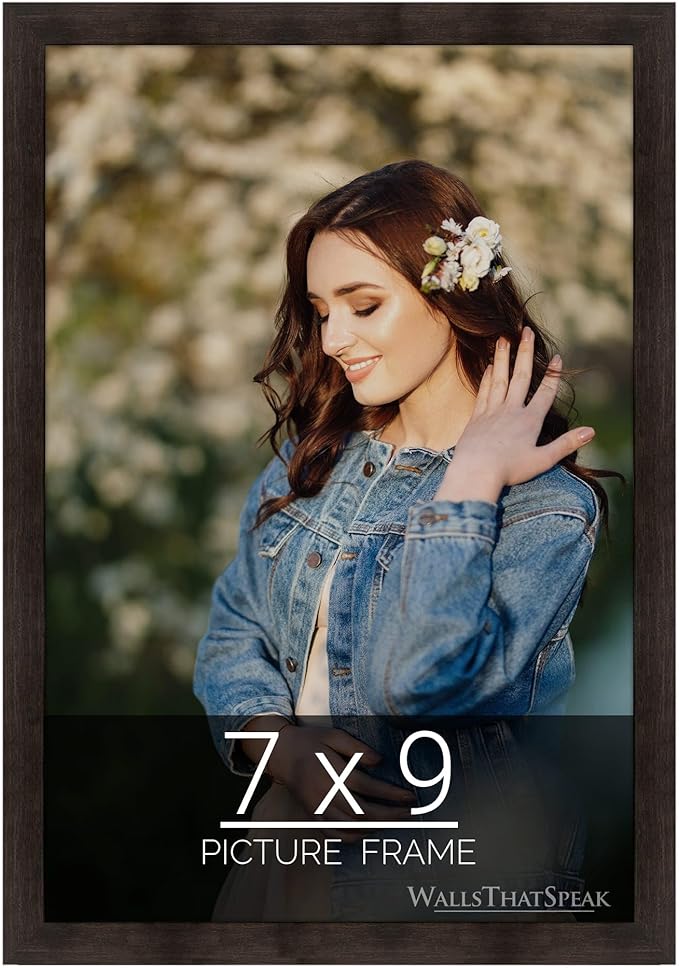 wallsthatspeak 7x9 Espresso Brown Picture Frame for Puzzles Posters Photos or Artwork