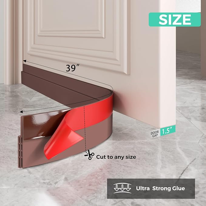 Hojoy Under Door Draft Stopper, Door Weather Stripping Door Seal, 2 Pack | - Image 4