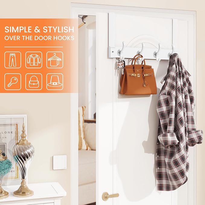 Over The Door Hooks Heavy Duty, Wood Over Door Hanger Hook, Over Door Towel Rack - Image 6