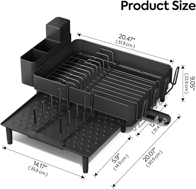 Urackify Expandable Dish Drying Rack, Stainless Steel, Large Capacity | - Image 2