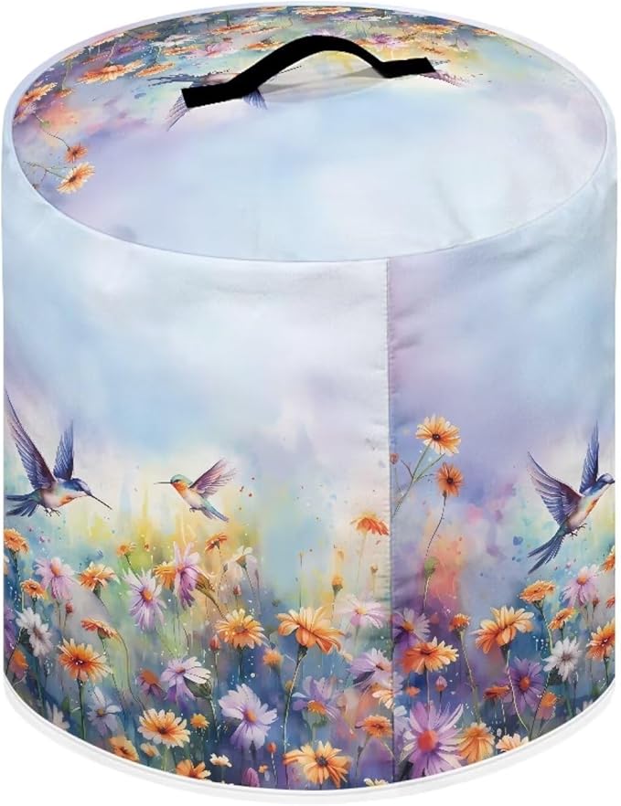 Flashideas Hummingbird Daisy Pressure Cooker Cover for Women Dust-proof Cover for Rice Cooker Air Fryer Kitchen Appliance Covers with Top Handle and Pocket Home Kitchen Decor Gifts for Friends