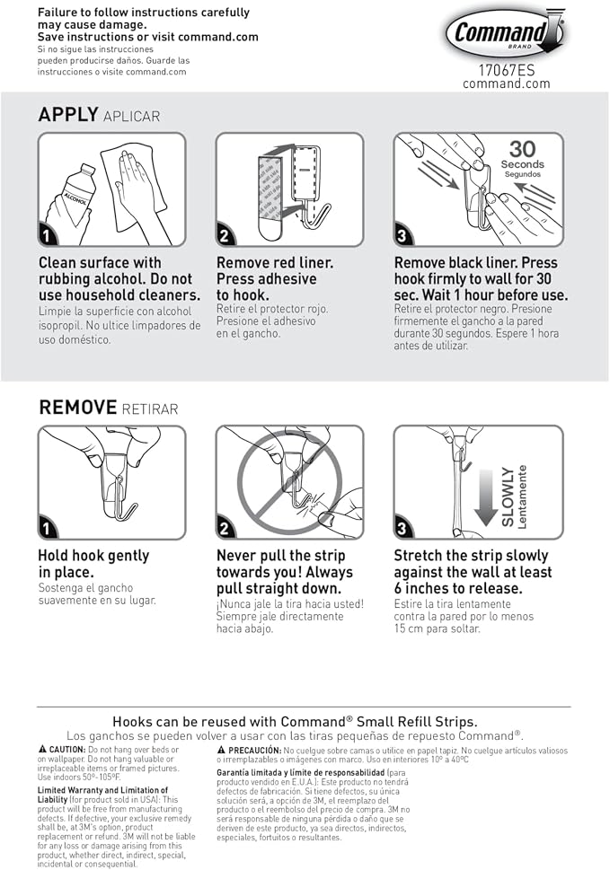 Command Small White Wire Hooks, 16 Hooks, 24 Strips | Damage-Free Hanging - Image 10