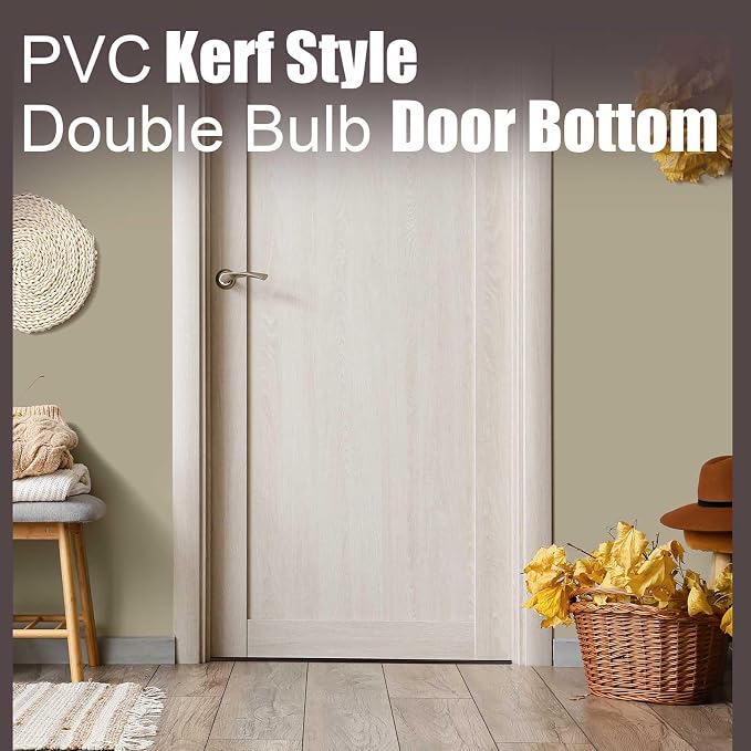 Pushglossy 4 Pcs 36" Kerf Door Sweep Double Bubble Kerf Brown | 1-3/4" Wide - Image 5