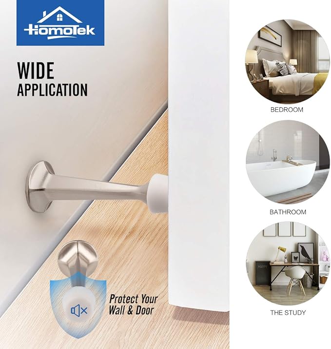 HOMOTEK 12 Pack Heavy Duty Solid Rigid Door Stop - Image 5