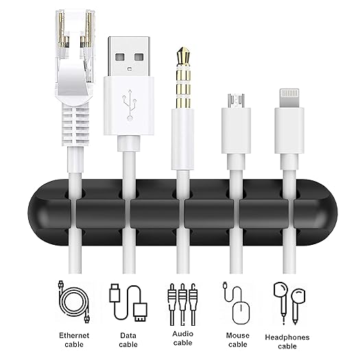 Cord Organizer for Desk, Cable Organizer Cable Clips Holder Black - Image 3