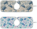 Line Art Turtles Starfish Coral Sink Mat by Tatenale