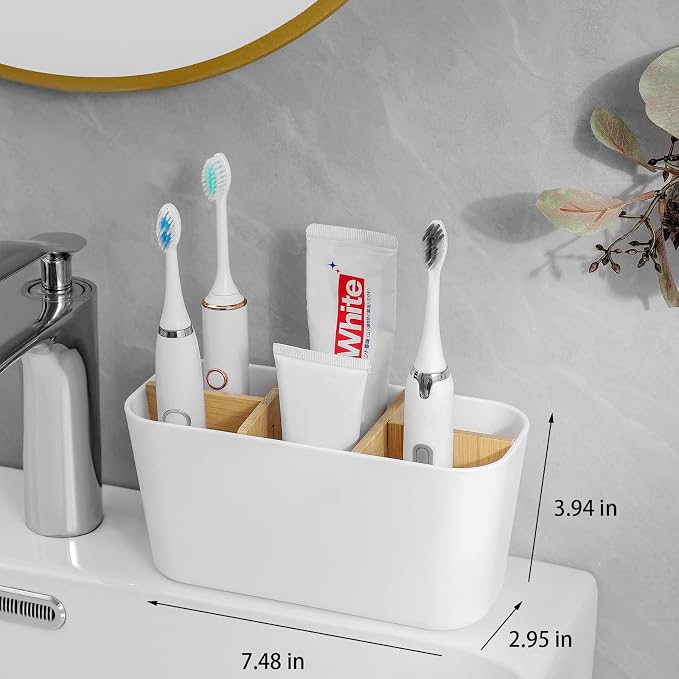 Toothbrush Holders Electric Tooth Brush and Toothpaste Organizer, 5 Slots - Image 2