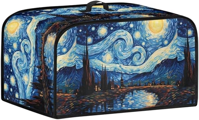 Van Gogh Starry Night Slow Cooker Dust Cover Oval 6-8 Qt Slow Cooker Cover Holder Small Appliance Covers Accessory Set Keep Clean Kitchen Decor