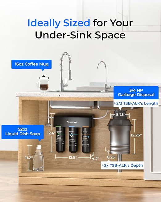 Waterdrop TSB-ALK 8 Layer Slightly Alkaline Under Sink Water Filter System | - Image 7