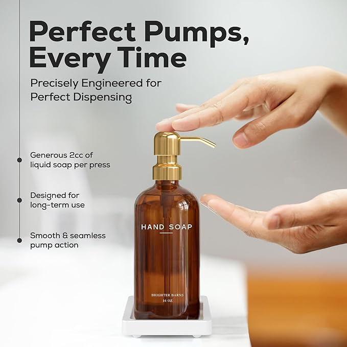 Luxury Glass Hand and Dish Soap Dispenser Set - Image 4