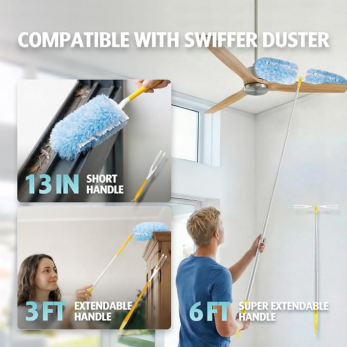 Duster Refills for Swiffer Duster, 4X Microfibers, Heavy Duty Disposable Multi - Image 2