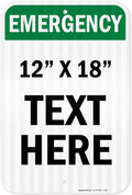 Custom Emergency Sign, OSHA Sign, 12x18 Inches, 3M EGP Reflective, Rust Free .063 Aluminum, Fade Resistant, Made in USA by My Sign Center