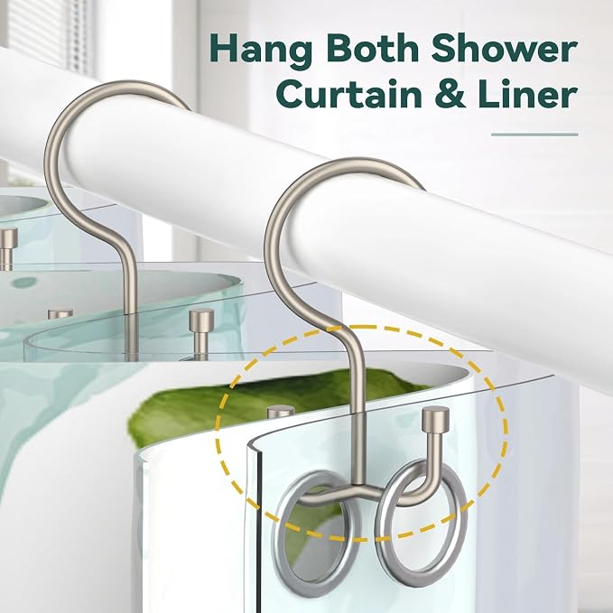 Shower Curtain Hooks, Shower Curtain Rings, Metal Shower Curtain Hangers Rust - Image 5