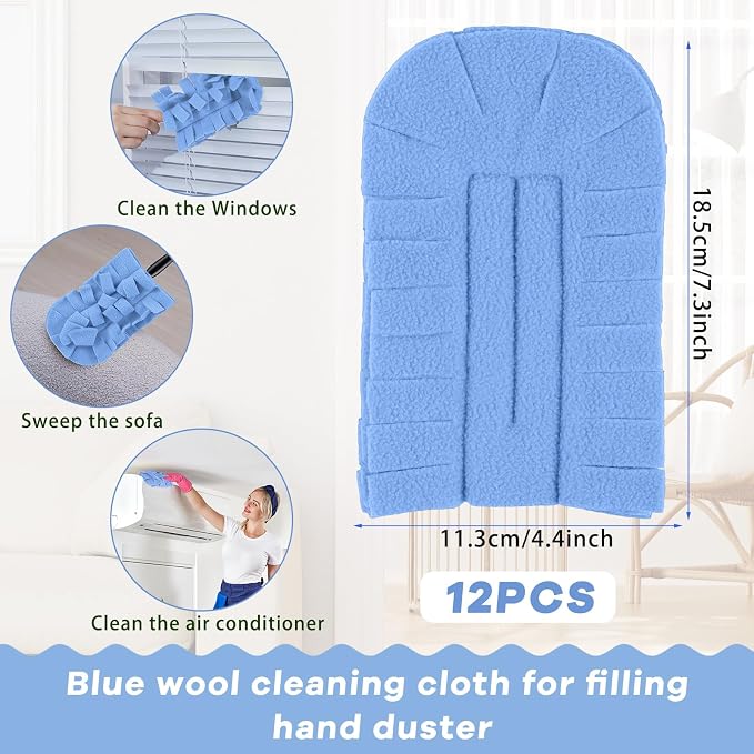 Zubebe 12 Pcs Reusable Duster Refills Fleece - Image 2