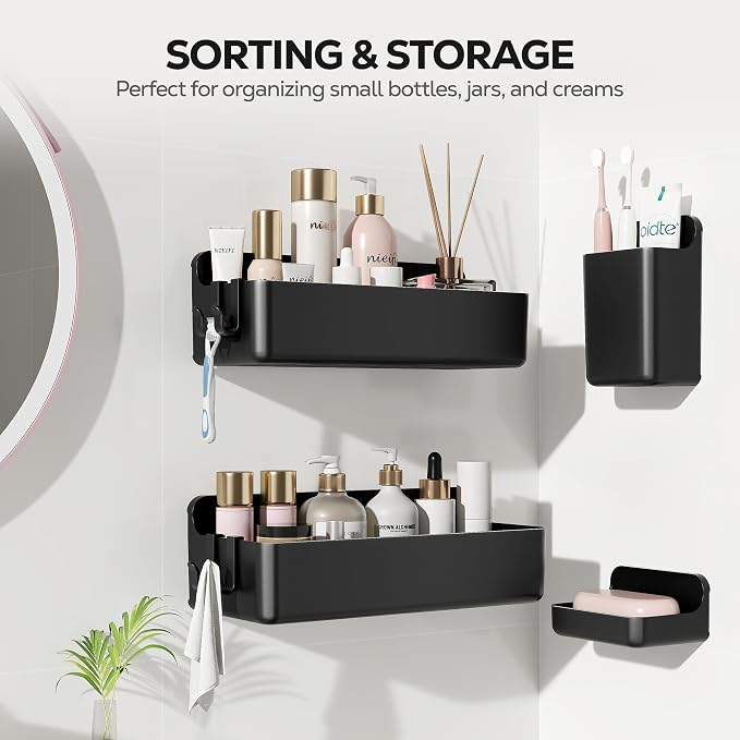 Nieifi Adhesive Shower Shelves, 4 Pieces - Image 8