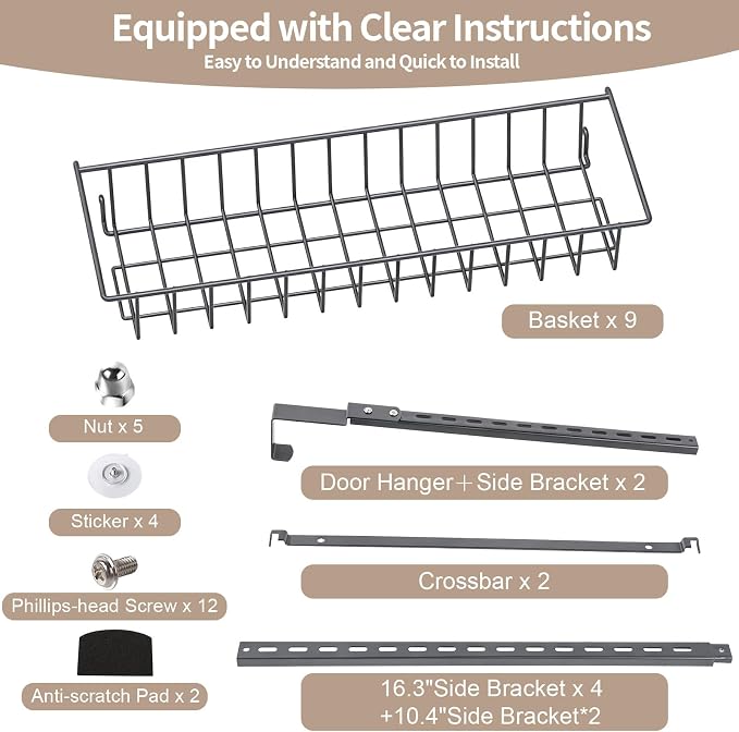ElegantArray 9-Tier Pantry Door Organizer, Deep Gray - Image 8