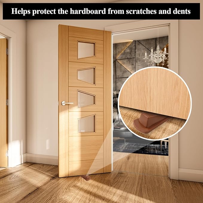 4 Pack Door Stoppers for Bottom of Door, Rubber Door Stopper Wedge, Sturdy - Image 3