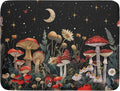 Black Mushroom Dish Drying Mat for Kitchen Counter Leaves Botanical Microfiber by Giwawa
