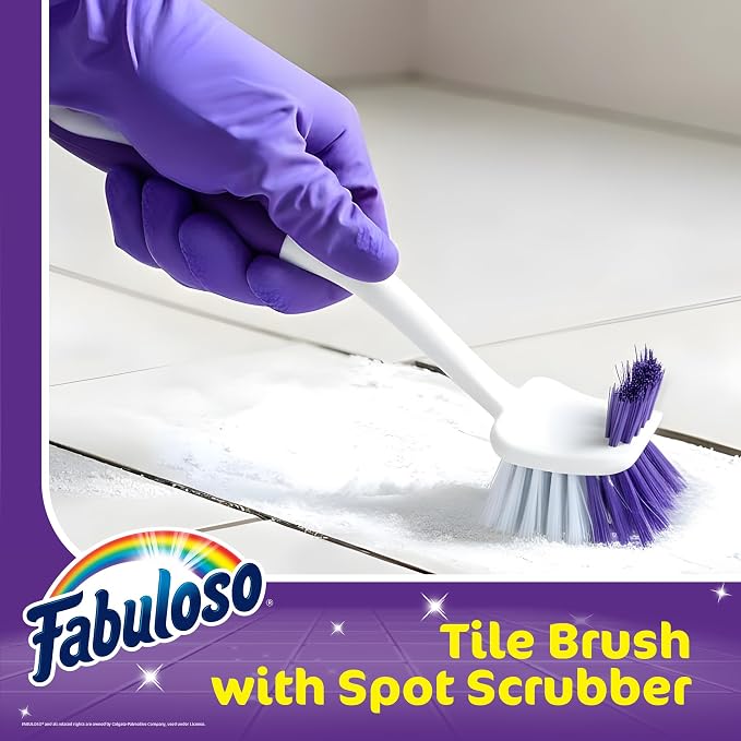 Fabuloso Long Tile Brush with Spot Scrubber, 11 Inch - Image 2