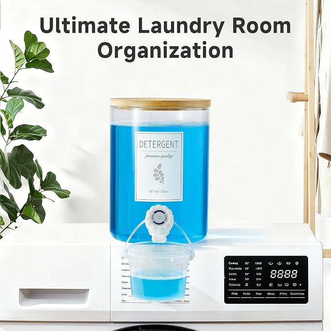 1 Glass Laundry Detergent Dispenser - 120 Oz Liquid Detergent - Image 3