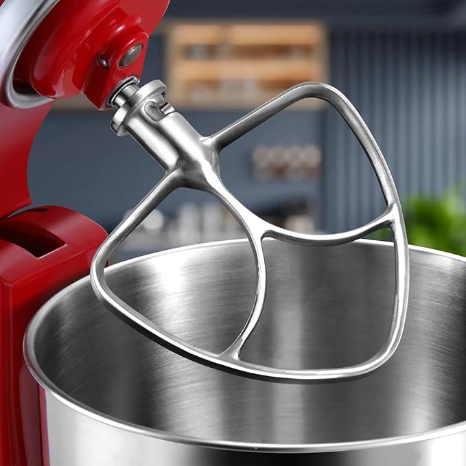 Stainless Steel Paddle Attachment for Kitchen aid Stand Mixers 4.5-5 Quart, Flex Edge Beater for KitchenAid, Dishwasher Safe