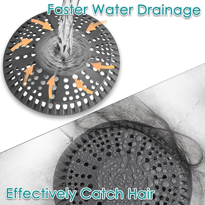 Shower Drain Hair Catcher, 5.5in Shower Hair Catcher Large Premium Silicone - Image 6