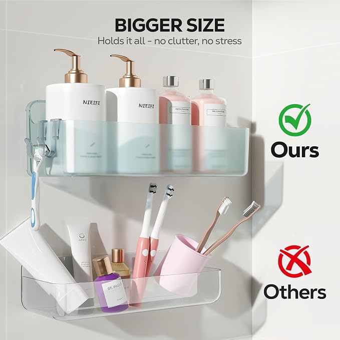 Nieifi Adhesive Shower Shelves, 5 Pieces - Image 4