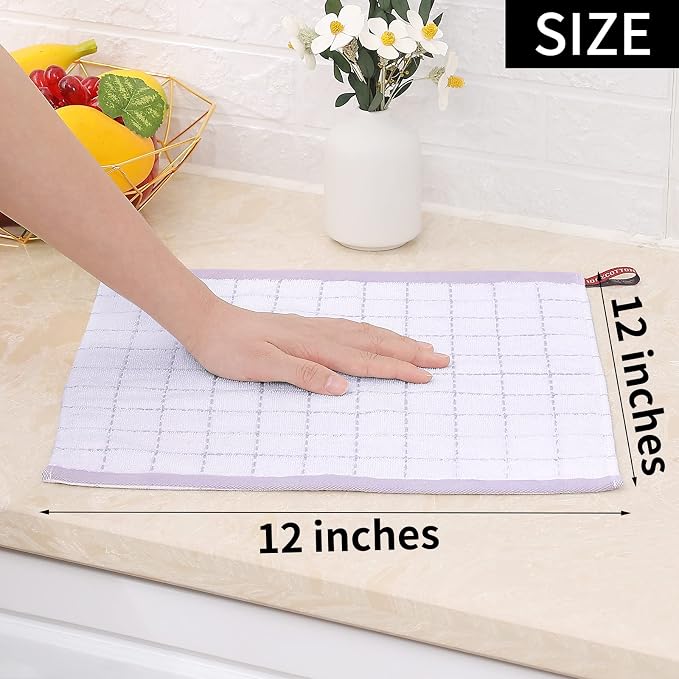 Homaxy 100% Cotton Terry Kitchen Dish Cloths, 6 Pack, Suitable - Image 5