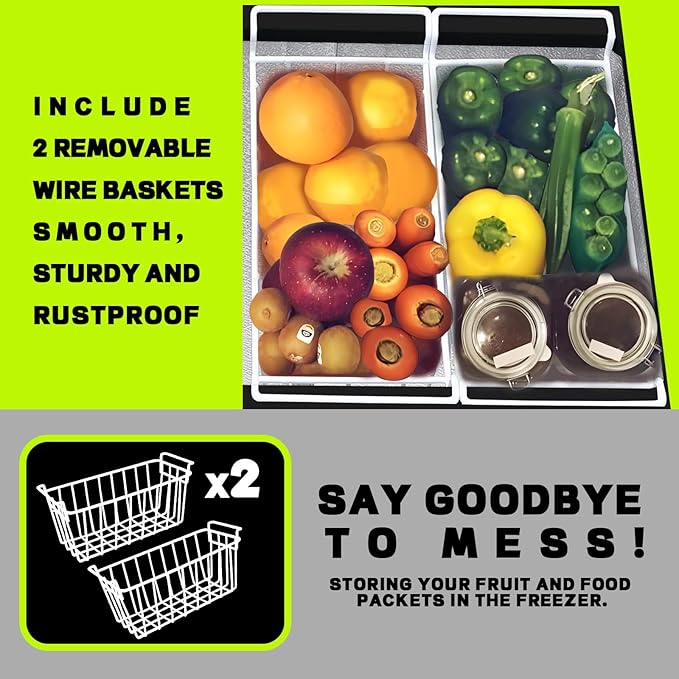 Small Mini Chest Freezer with 2 Hanging Baskets Electronic Control to 1℉Top Open Door Open Freezer Energy Saving Quiet Operation Perfect for Dorm, Garage and RVS, Black